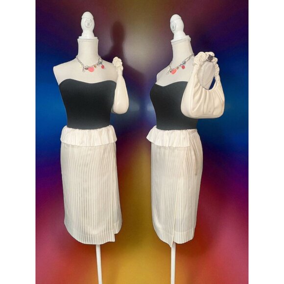 JW PEI Gabbi Ruched Hobo Handbag Ivory Vegan Leather Croissant Top Handle Bag - Picture 2 of 8